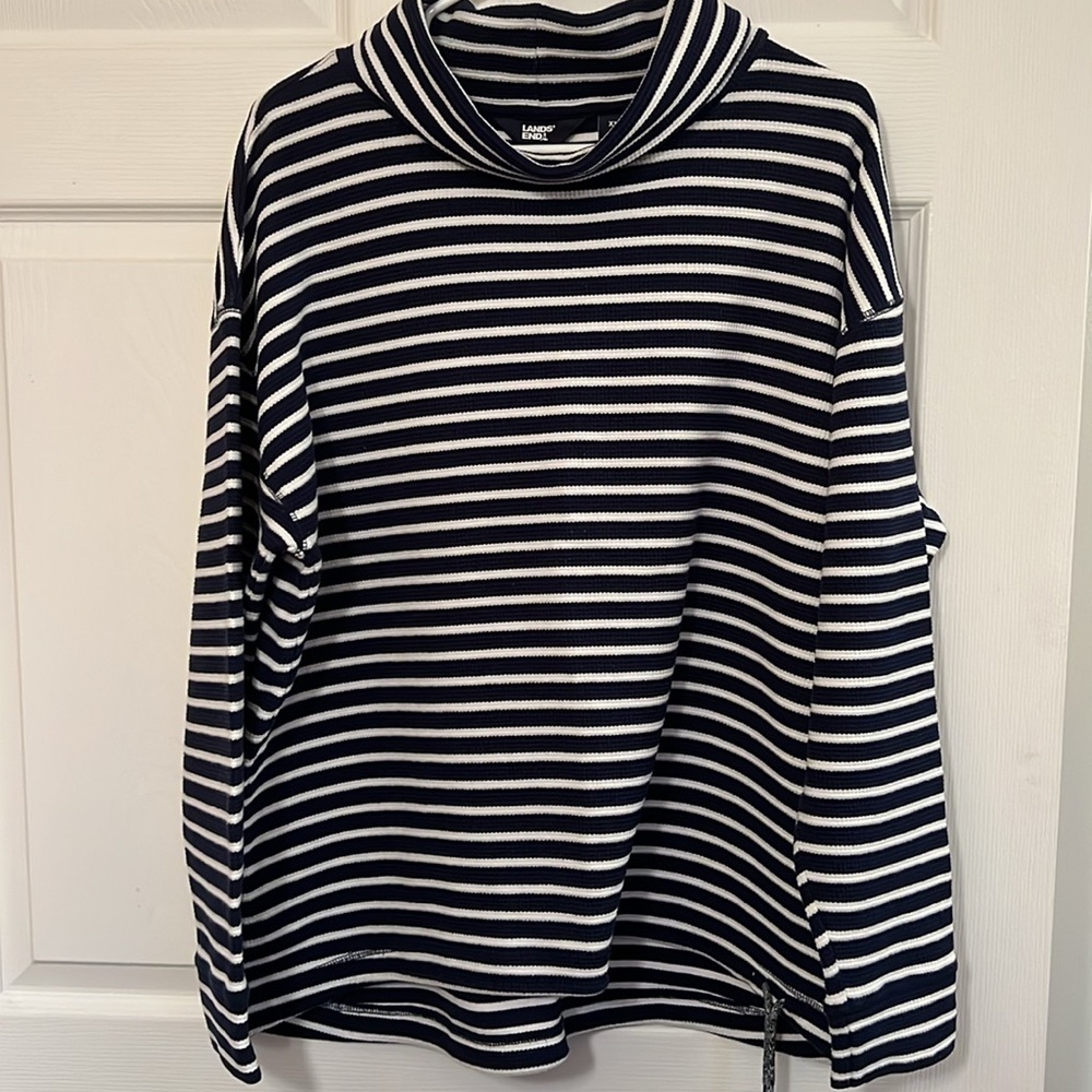Land’s End XL high low cotton funnel neck